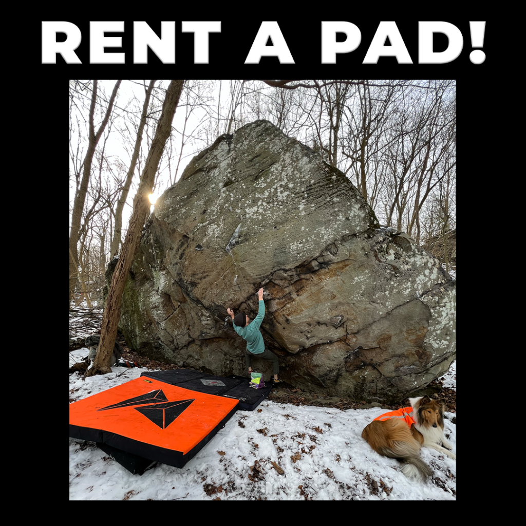 Climbing Outdoors? Rent a crash pad at Iron City Boulders
